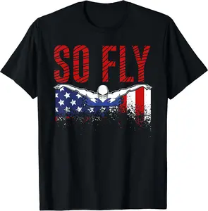 So Fly USA Swimming Team Sports Athlete US Swim Aquatic T-Shirt | Cotton, Crewneck, S-3XL