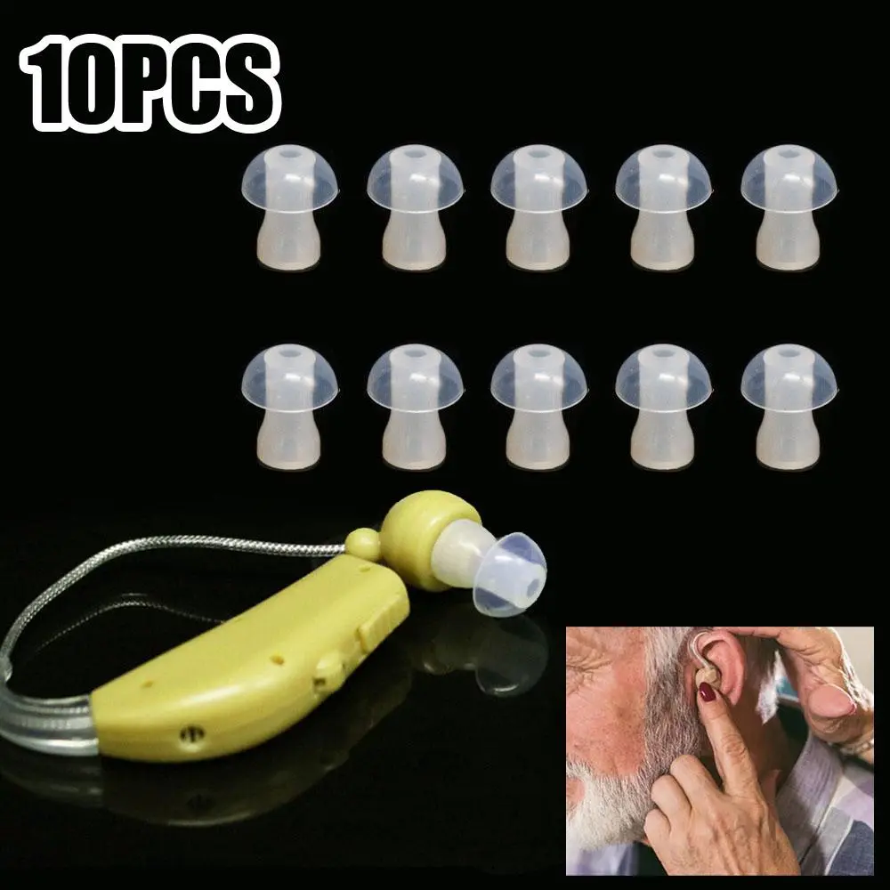 10Pcs Universal Hearing Aid Ear Tips Soft Silicone Covers Ear Domes Earplugs Replacement for Hearing Aid Ear Care Accessories