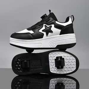 Children's Roller Skates, Roller Skates, Boys' Shoes, Girls' Outdoor Running Shoelace Wheels, Unisex Children's Retractable Sneakers, Birthday Shoes, Children's Performance Gifts