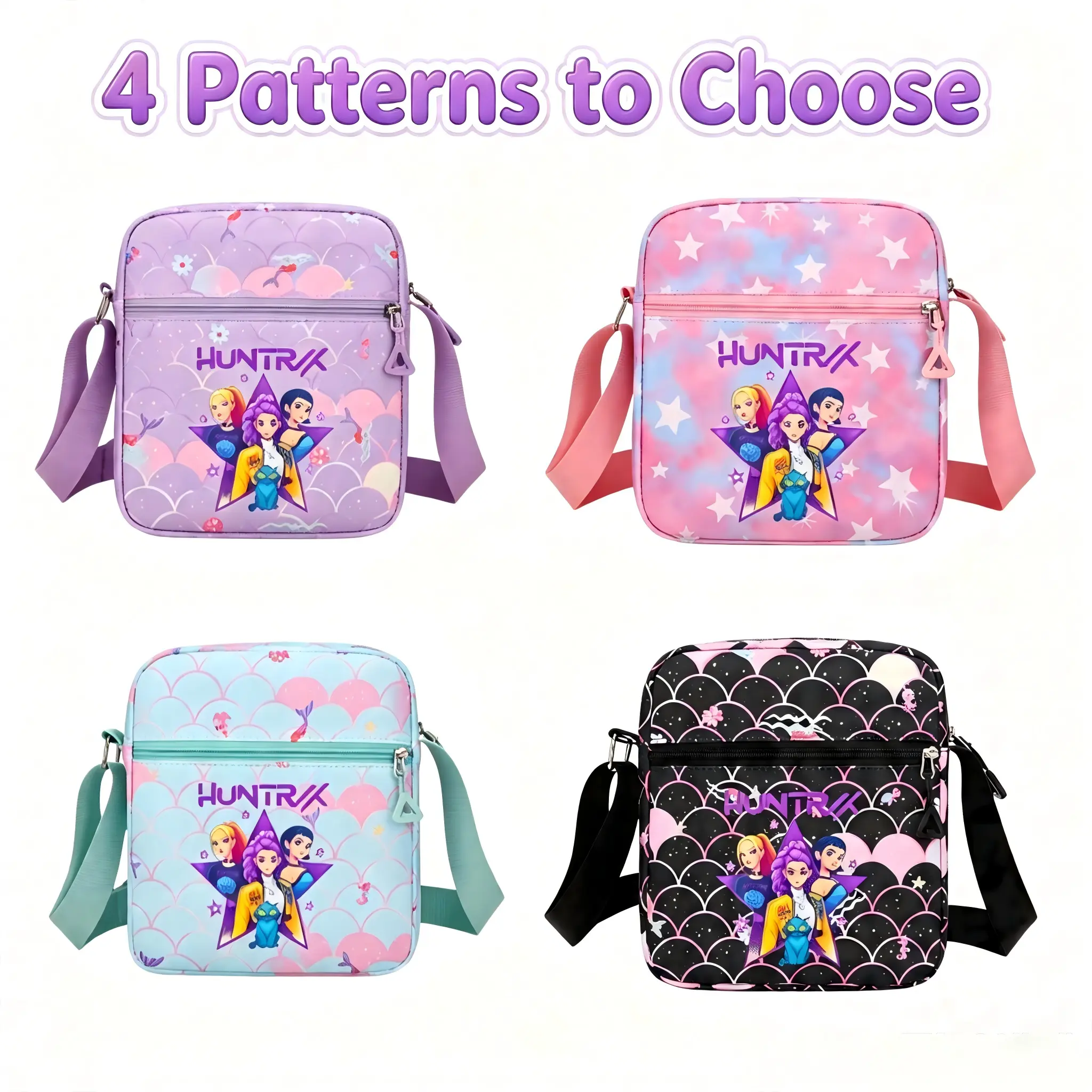 kpop Cartoon Sling Crossbody Bag Wallet KawaiiStorage Bag Travel Purse Bags for Girls Waterproof Lightweight Kids Handbag for Daily Travel, Cute Small Messenger Bag Gift for Little Girls Teens