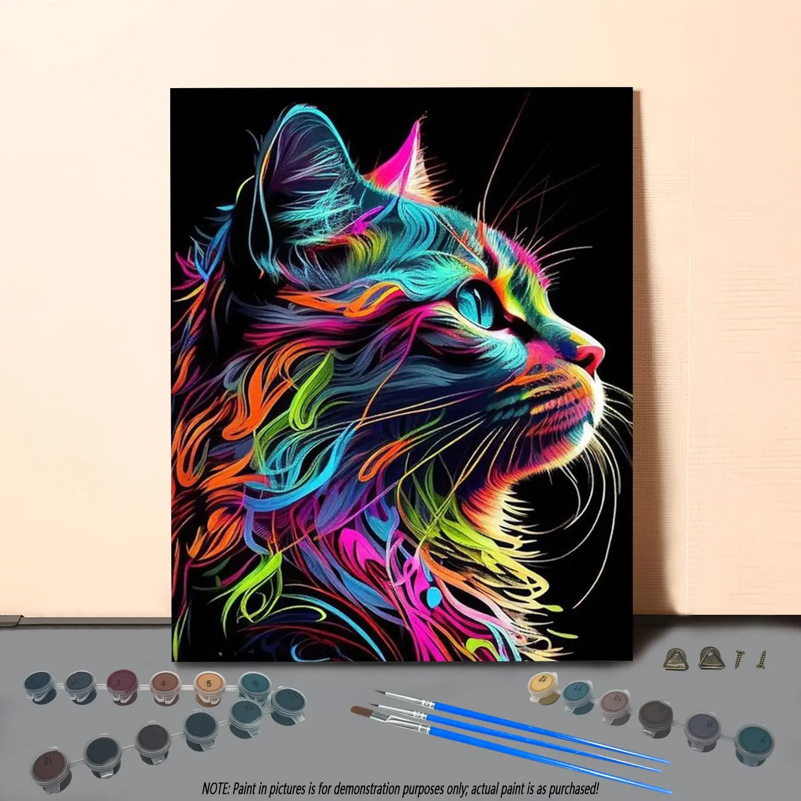 Cat Pattern DIY Painting By Numbers Kit, 1 Set Colorful Painting By Numbers Kit without Frame, DIY Wall Art Painting for Home Decor, Art Painting Supplies