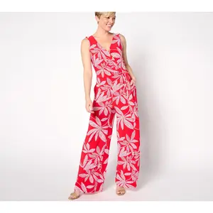 Dennis Basso Regular Printed Italia Knit Jumpsuit