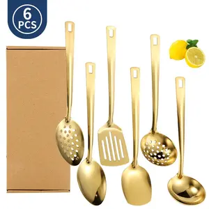 6Pcs Stainless Steel Spatulas Set, Metal Spatula Solid & Slotted Turner, Heavy Duty Sturdy Spatula for Kitchen Use, High Heat Resistant Cooking Utensils for Fish Eggs Pancakes, Easy to Clean,