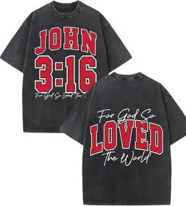 Men's Retro Washed Cotton Tshirt - Crewneck Tshirt, Christian Faith Custom Graphic, Casual Short Sleeve Figure-Flattering Religious Top Vintage good graphic tees vintage t shirts cotton graphic tees funny graphic tee goofy t shirts fathersdaygift