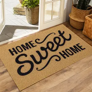 Home Sweet Home" Doormat, Diatomaceous Earth Entryway Rug, Super Absorbent & Quick Dry Floor Mat, Non-Slip Low Profile Welcome Mat for Front Door, Indoor & Outdoor Use, Stain-Resistant & Easy to Clean, Modern Farmhouse Decor for Porch