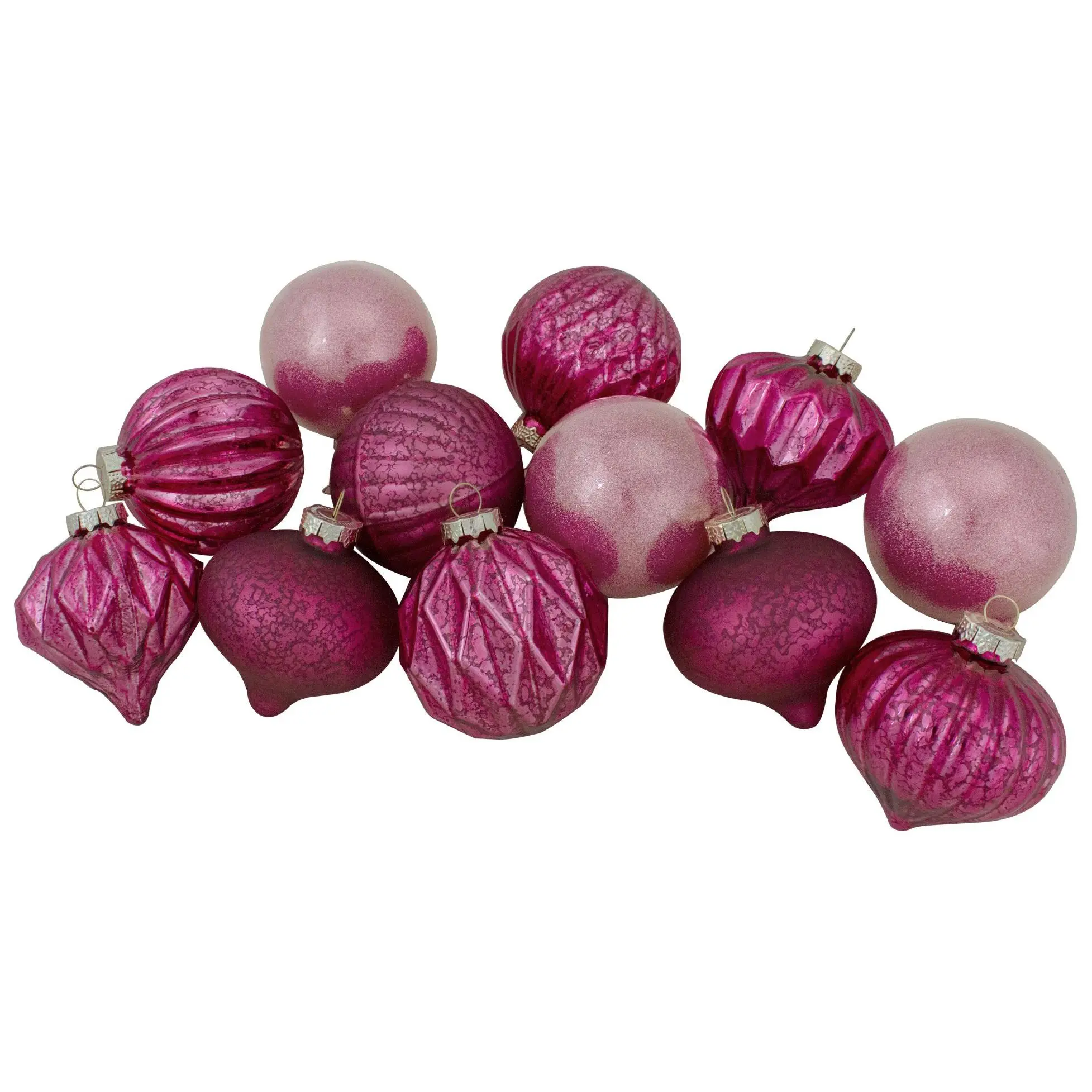Northlight 12-Ct Pink Mercury Style Glass Christmas Ornament
