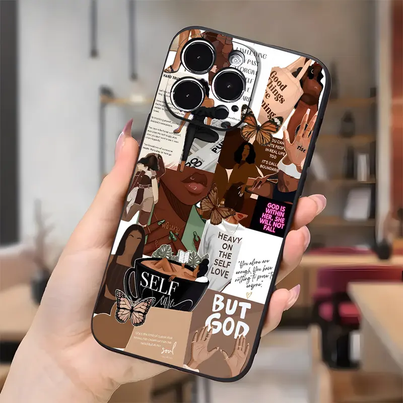 Women's Art Aesthetic Pattern Customized 1.2mm Silicone TPU Phone Case Cover for iPhone Series (17,16 Pro Max,15 Plus,14,13,12,11,Air,XR,XS) - Durable, Shockproof Bumper, Drop Protector, Anti-Slip Surface, Anti-Yellow TPU Electronics Accessory