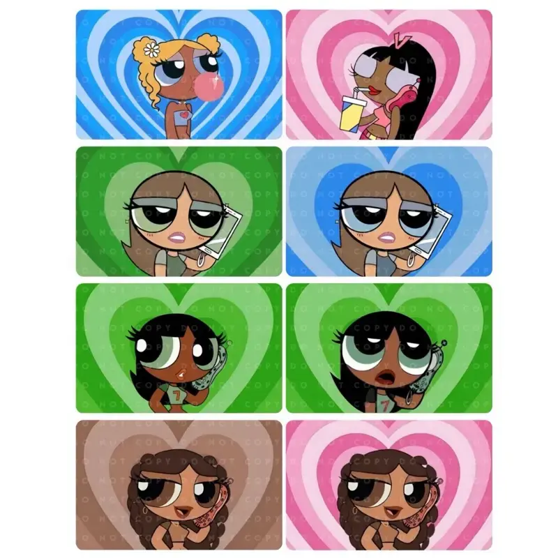 2 PACK Cute Card Skin 2- Premium Vinyl Sticker with Large Chip, Water Resistant, Long Lasting, Available in Various Colors Anime Diy Decal Film