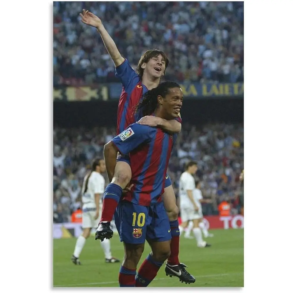 No Framed, Ronaldinho Messi Football Players Poster