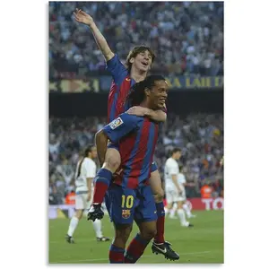 No Framed, Ronaldinho Messi Football Players Poster