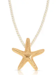 Ettika Starfish Statement Pendant Necklace 18K Gold Plated 2.6" Pendant 16" Adjustable Length Lobster Clasp Jewelry