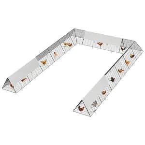 Heavy Duty Metal Chicken Tunnel with Weatherproof Cover, Large Modular Outdoor Chicken Run for Backyard & Garden, Predator-Proof Poultry Tunnel for Chickens/Ducks/Rabbits, Easy Assembly, Customizable Shape, Rust-Resistant, 236"