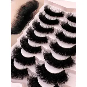 7 Pairs 25mm Dramatic Faux Mink Eyelashes, Fluffy 3D Lashes,Long Thick Volume Natural False Cross Makeup Cosmetic Spiderman Long Sleeve Bodysuit Synthetic Wavy Short Hair Wig