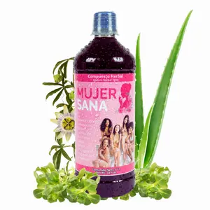 New Tonico Viral MujerSana - Valeriana + Sabila (Aloe) + Pasiflora + Moronel + Curcuma - Juice Tonic- Jugo Tonico Premium Para Digestion -   de 1 litro (33.3Fl Oz) Herbal Fitness Natural Traditional