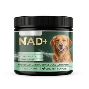 NAD+ Anti-Aging Chew for Senior Dogs - NAD Precursor Blend - Supports Healthy Aging, Daily Vitality & Cellular Wellness - Reverses Visible Signs of Aging - Chicken Flavor - 120 Chews