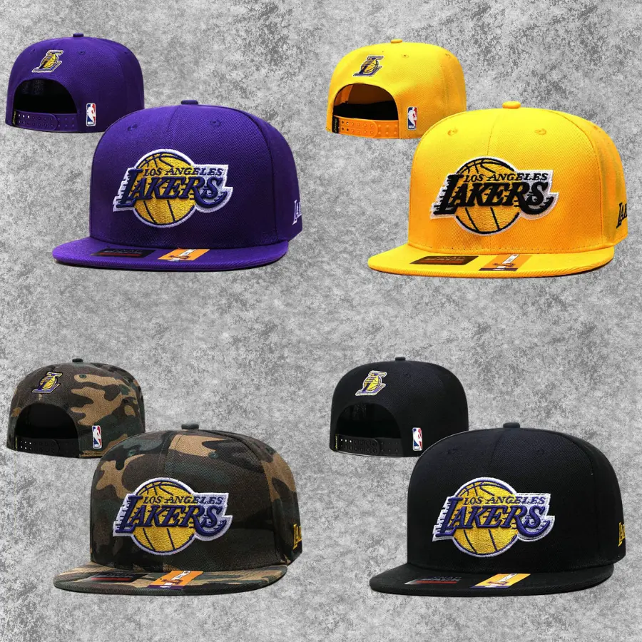 Los Angeles Lakers Snapback Hat NBA Basketball Flat Brim Cap Adjustable Hip Hop Streetwear Hat Urban Fashion USA 2026 Must Have Sport Items For Your Closet