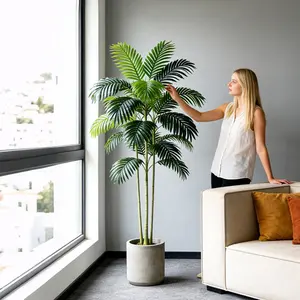 70-130cm Large Artificial Plants Fake Palm Tree Branch Plastic Green Plant Realistic Monstera Leaf Tall Butterfly Palm Trees Cocos Tree Leafs For Home Garden Office Wedding Decor Indoor Faux Plant