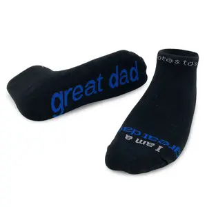 I am a great dad® black low-cut men's socks