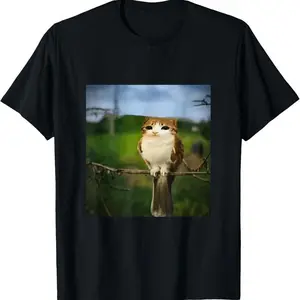 100% Cotton Unisex Funny Cat Owl Meme Funny Meowl Meme brainrot gen z Memes T-Shirt