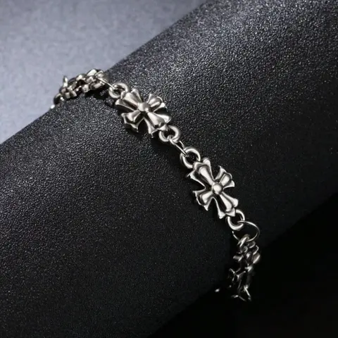 Punk Style Cross Retro Metal Bracelet Jewelry for Men, High-Quality Daily Wear, Perfect Birthday and Engagement Gift, All Seasons