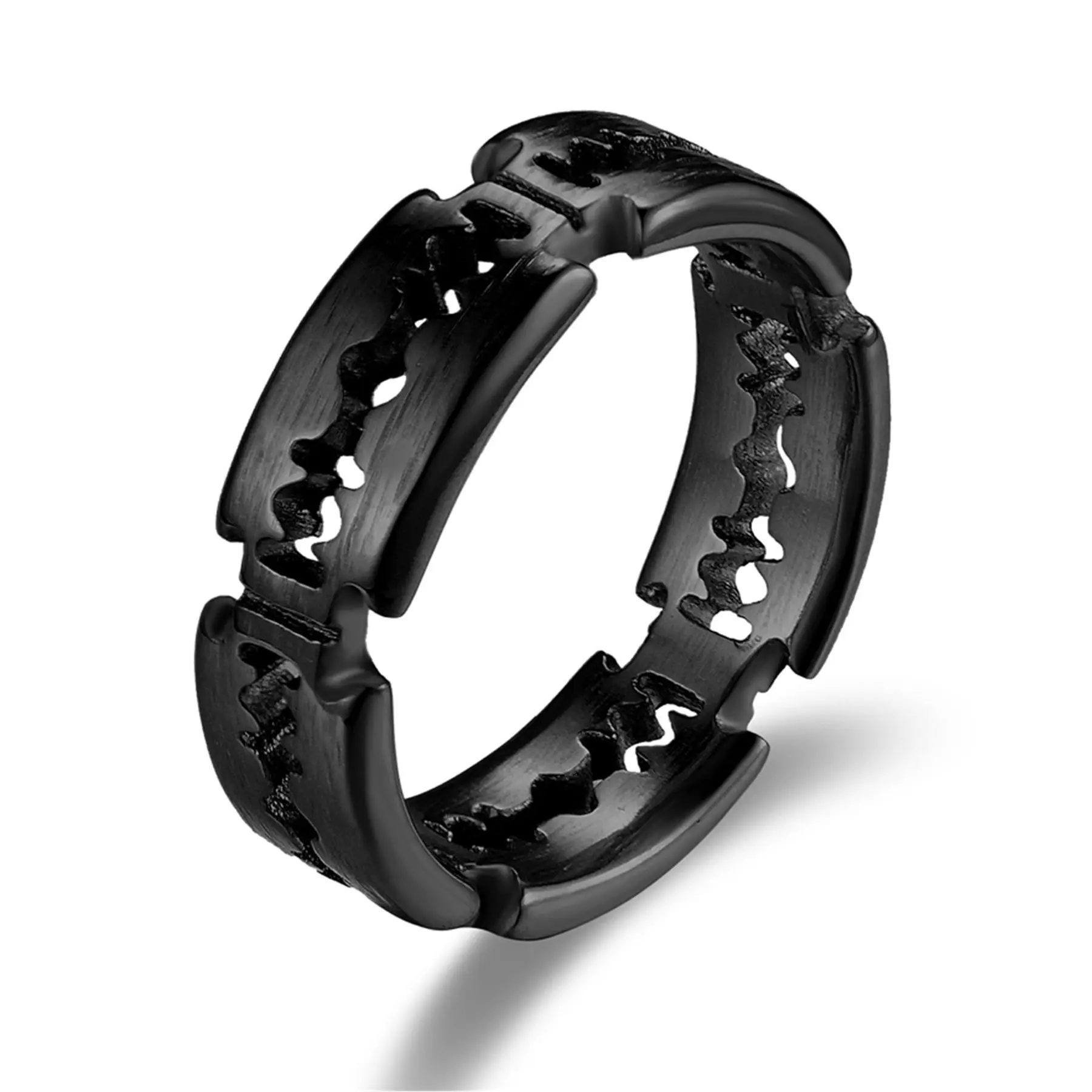 OIDEA Gothic Double Blade Ring for Men, Punk Stainless Steel Silver Knife Band Statement Ring, Silver Band Rings, Steel Rings