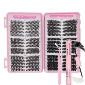 DIY eyelash extension kit, eyelash cluster box with 30 rows of false eyelashes extension kit, 30+40+50+60+80+100D eyelashes, 30P-100PRO, 30 rows of slim and thick false eyelashes