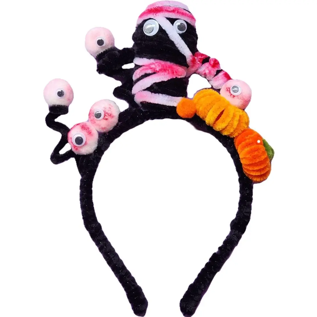 Handmade Fuzzy Halloween Zombie Head Band