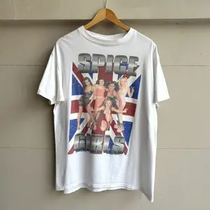[SALE OFF 25%] 1998 Spice Girls Work Tour USA White Short Sleeve Unisex Tshirt
