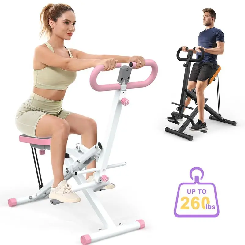Squat Machine Full-Body Exercise | Foldable Home Gym Squat Trainer with Digital Monitor & Resistance Bands