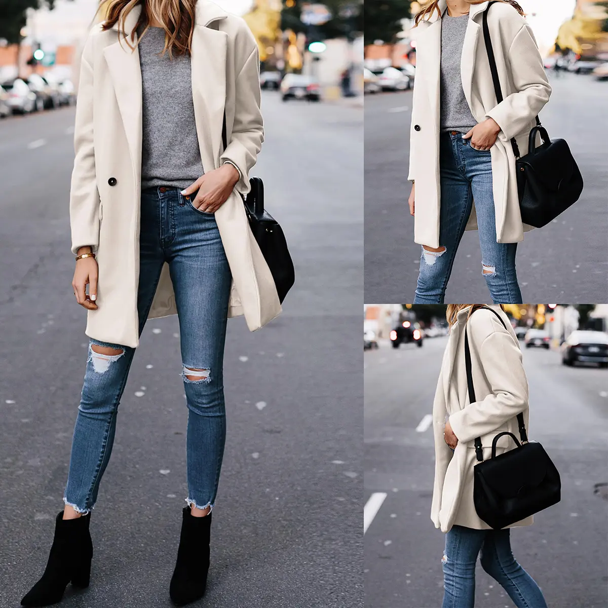Fashion Women Wear Wool Coat Single Breasted Pea Coats Winter Blend Blazer Jacket, Work Wear, Power Outfit, Professional Look, Event Tropical Style, Go To, Getaway Viral Fashion, Going Out, Seasonal, Stylish