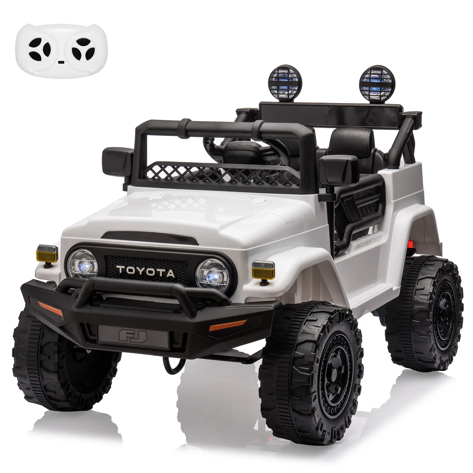 Garvee 12V Licensed Toyota Electric Ride On Car for Kids - Battery Powered Truck - Remote Control, LED Lights, Music, Double Doors, Safety Belt, Suspension - Perfect Toddler Electric Ride On Toy