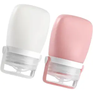 Silicone Travel Bottles, Squeeze Salad Dressing Bottles, 1oz Condiment Squeeze Bottles Sauce Containers for Lunch Box (2 Pieces) Kitchen Seasoning