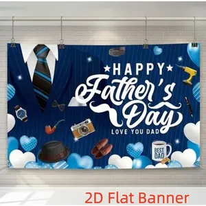 1PC,2D Flat Customize Backdrop Father's Day Decorative Backdrop, Festival Party Decoration Banner, Warm Family Celebration Background, Creative Dad - themed Decorative Hanging Cloth, Festival Atmosph
