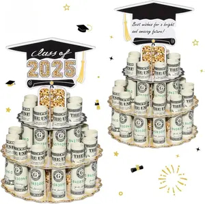 Graduation Money Holder for Cash Gift, 2025 Graduation Gifts Money Holder Leis Cash Cake for Her Him Congrats Class of 2025 Graduation Party Supplies (1 pcs)