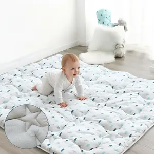 SpringSpirit Non-slip Baby Play Mat Playpen Mat - Thicker Padded Large Soft Foldable Portable Lightweight Indoor Outdoor Activity Mat Kids Christmas Gifts Floor Crawling Tummy Time, White Ocean #TiktokshopStockUp
