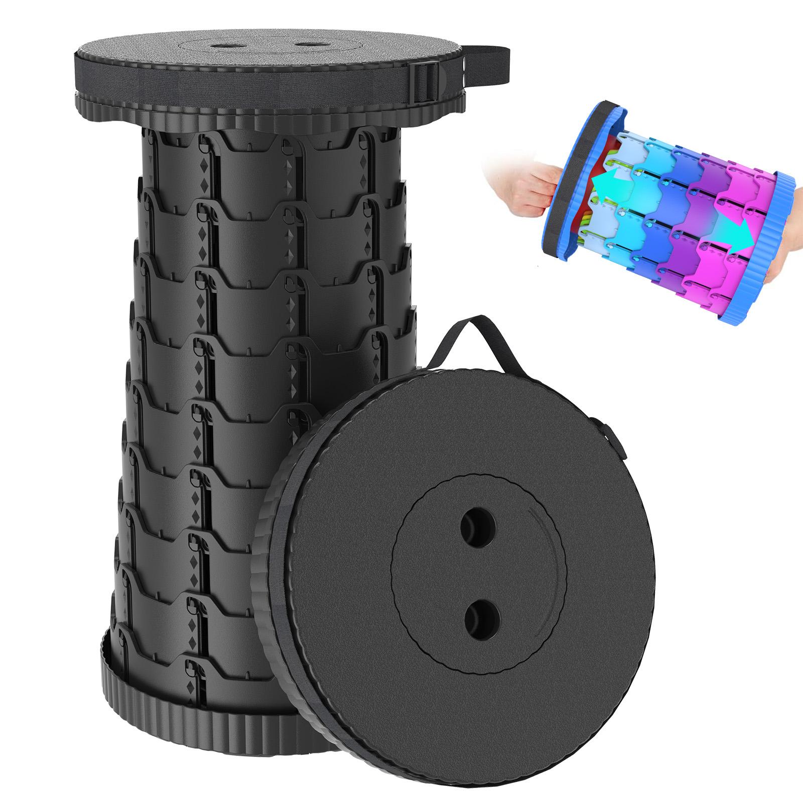 Upgraded Collapsible Stool Lightweight,Portable Retractable Folding Telescoping Foldable Camping Stool with Load Capacit