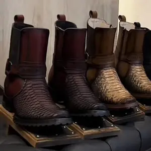 Malcreado Original Backcherry Phyton Ankle Boot With Zipper