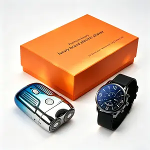 Upgraded Portable Electric Razor, Extra Includes a Mechanical Watch, IPX7 Waterproof Wet/Dry Use, USB Type-C Rechargeable, Ideal Gift for Father's Day or Men's Birthday