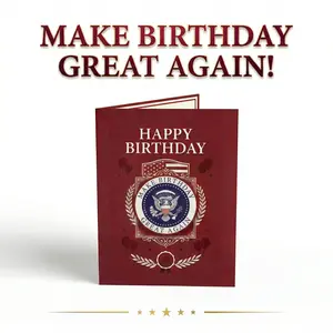 Funny Birthday's Day Talking Pop Up Card with Sound Presidential Message Real Voice Funny Gag Gift for Him Her Men Women
