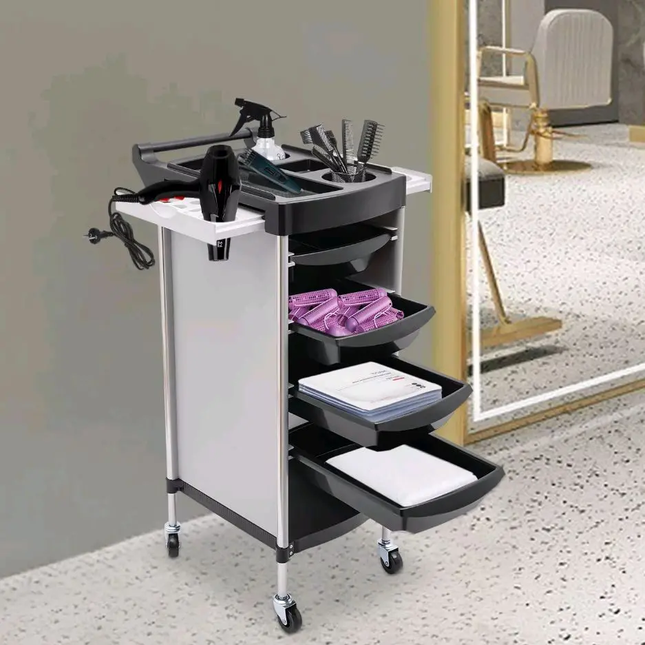 6-Tier Salon Trolley with Wheels - Multi-Functional Hairdressing Storage Cart