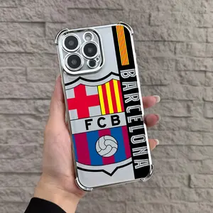 Barcelona football logo sports phone case, four corner airbag anti fall, TPU phone protective case, suitable for iPhone Samsung Galaxy phone case iPhone 17 Pro Max Air 16 15 Plus 14 13 12 11 Samsung Galaxy S26 Ultra S25 S24 S23 S22 phone case - ZQ141