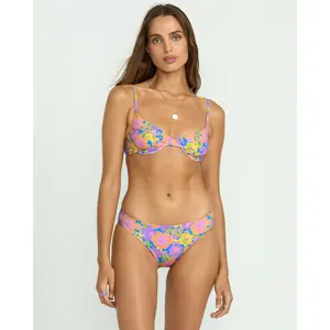 BILLABONG Women's Beat The Heat Morgan Underwire Bikini Top, Logo Embroidery, Beach