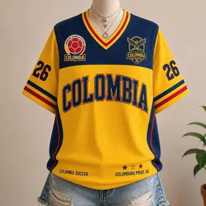 Custom Colombia Jersey, Personalized Soccer Jersey, Colombia Soccer Jersey, Retro Team Shirt, Custom Name Number Jersey, Football Fan