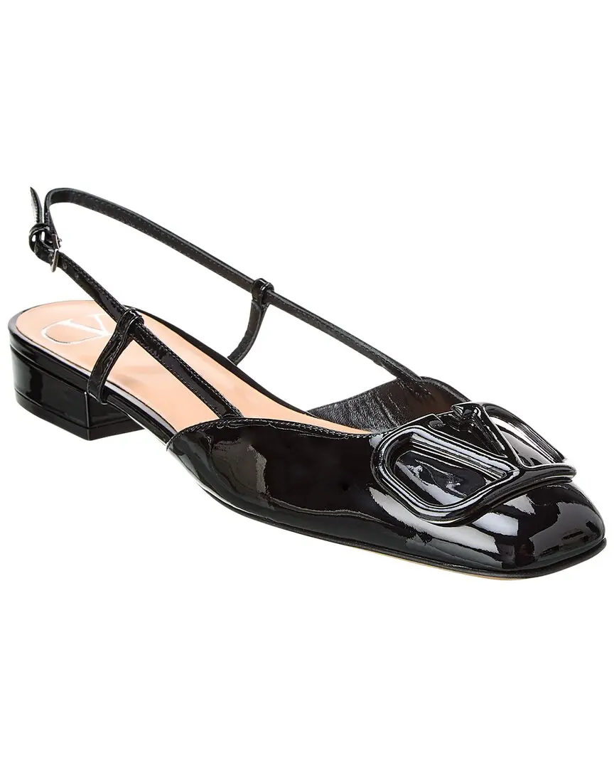 Valentino VLogo Patent Slingback Flat