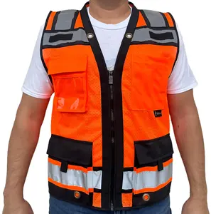Super Duty Orange Mesh High Visibility Safety Vest, ANSI/ ISEA 107-2020 Class 3, Type R