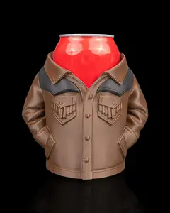 Cozy Can Suede Jacket Holder 3D Printed Soda and Beer Can Cozy