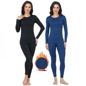 Women's Thermal Underwear Set 2-Piece Warm Fleece Lined Thermals Top & Bottom - Cold Weather Base Layer Long Johns -Thermal Leggings & Shirt for Winter, Lounge Pajamas, Skiing, Outdoor