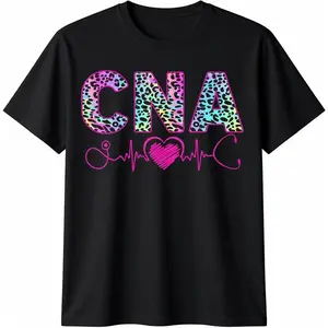 CNA Certified Nursing Assistant Gifts CNA Heartbeat Summer Casual Shortsleeve Cotton T-Shirt