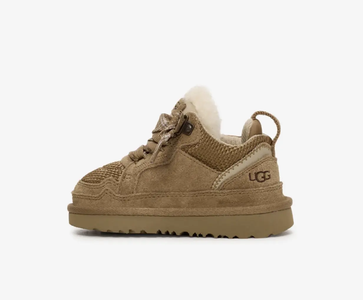 UGG Toddler Lowmel Sheepskin Booties, Soft & Cozy Flat Indoor Footwear with Round Toe and Non-Slip Soles, Chestnut