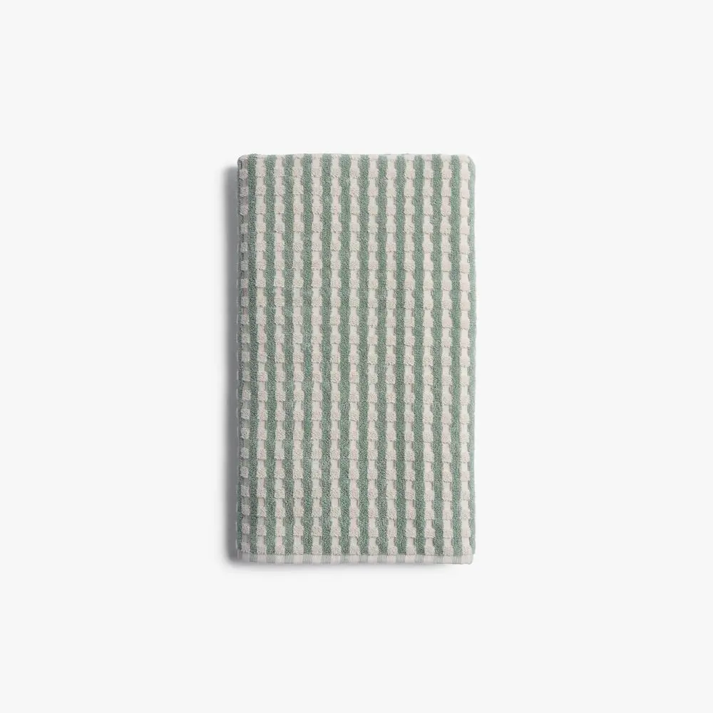Terry Check Bath Towel Jade - Parachute Terry Check Bath Towel Jade - Parachute